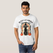 黒猫エネルギーの魔女のハロウィンTシャツ Tシャツ (正面フル)