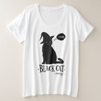 黒猫エネルギー プラスサイズTシャツ