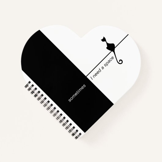 黒猫エレガントイラストレーションアートノート ノートブック (正面)