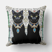 黒猫エレガントジュエリー クッション (裏面)