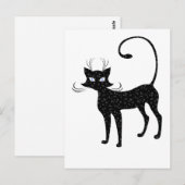 黒猫エレガント斑点 ポストカード (正面/裏面)