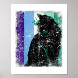 黒猫オスLGBT LGBTQゲイMLMプライドおもしろい猫 ポスター