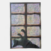 黒猫オリジナル絵画ズ黒猫 キッチンタオル (縦)