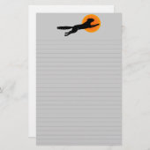 黒猫オレンジムーンハロウィン文房具 便箋 (正面/裏面)