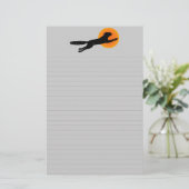 黒猫オレンジムーンハロウィン文房具 便箋 (スタンド正面)