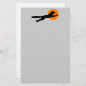 黒猫オレンジムーンハロウィン文房具 便箋 (正面/裏面)