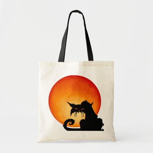 黒猫オレンジムーン トートバッグ (正面)