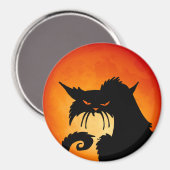 黒猫オレンジムーン マグネット (正面/裏面)