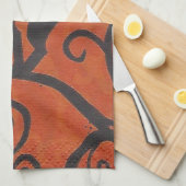 黒猫オレンジ キッチンタオル (四つ折り)