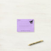 黒猫オンカスタムハロウィン紫ノートパッド: ポストイット (デスク上)