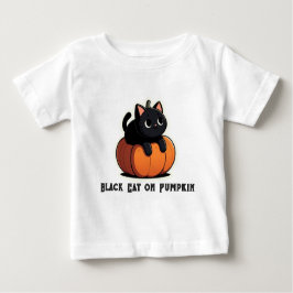 黒猫オンカボチャ ベビーTシャツ