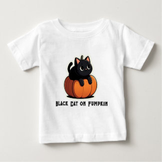 黒猫オンカボチャ ベビーTシャツ