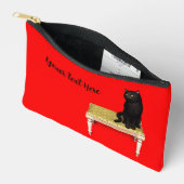 黒猫オンザスツールラップトップスリーブ アクセサリーポーチ (見開き)