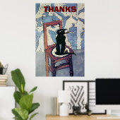 黒猫オンチェア ポスター (ホームオフィス)