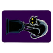 黒猫オントンストーンパープルマグネット マグネット (横)