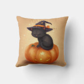 黒猫オンパンプキンハロウィーン角枕 クッション (裏面)