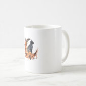 黒猫オンフローラムーンパンプキンブラックキャットハロー コーヒーマグカップ (正面右)