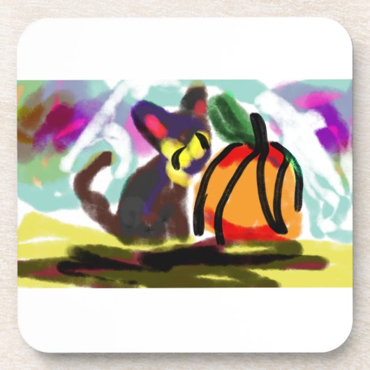 黒猫オータムコージー コースター (正面)