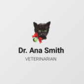 黒猫カスタマイズ可能な獣医職の看板 ウィンドウサイン (シート)