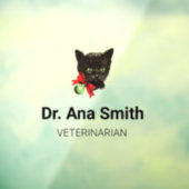 黒猫カスタマイズ可能な獣医職の看板 ウィンドウサイン (シート3)