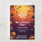 黒猫カスタムとカボチャのハローウィンパーティ 招待状 (正面)