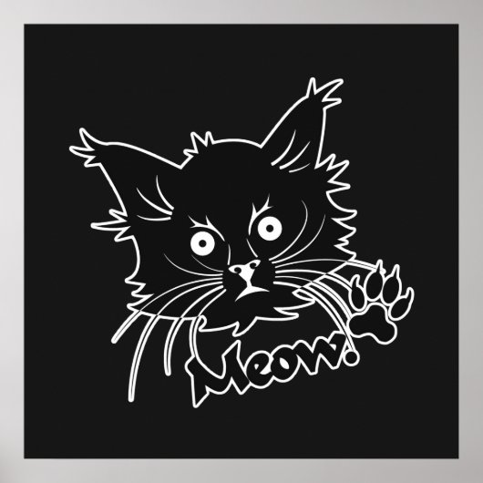 黒猫カスタムポスター ポスター (正面)