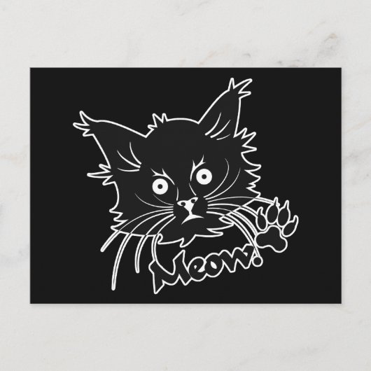 黒猫カスタム葉書 ポストカード (正面)