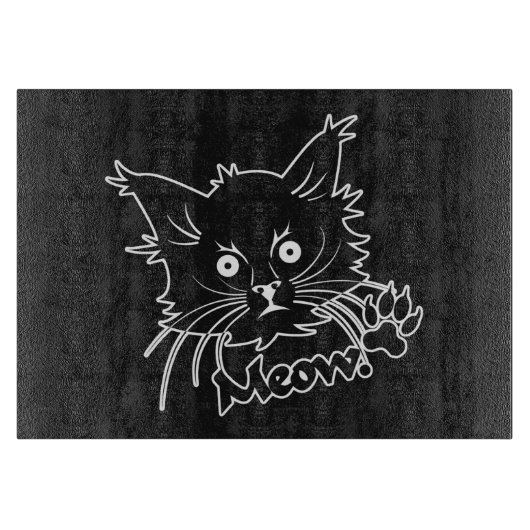 黒猫カスタム製の板 カッティングボード (正面)