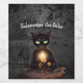 黒猫カッコいい飲食品ラベルセット ワインラベル (シングルラベル)