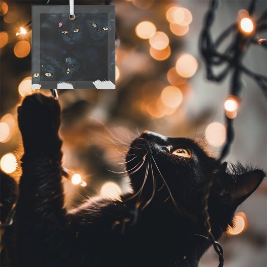 黒猫カドル ガラスオーナメント