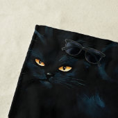 黒猫カドル ビーチタオル (インサイチュ)