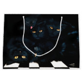 黒猫カドル ラージペーパーバッグ (正面)
