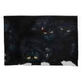 黒猫カドル 枕カバー (正面)