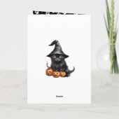 黒猫カボチャこうもり満月フォトハロウィーン カード (裏面)