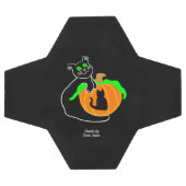 黒猫カボチャのサッカーボール サッカーボール (フラット)