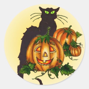 黒猫カボチャのジャックバイシャロン ラウンドシール
