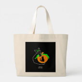 黒猫カボチャのジャンボトートバッグ ラージトートバッグ (裏面)