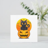 黒猫カボチャのハロウィンコスチューム 招待状 (スタンド正面)