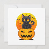 黒猫カボチャのハロウィンコスチューム 招待状 (裏面)