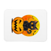 黒猫カボチャのハロウィーンの衣装 マグネット (横)