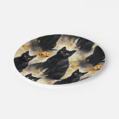 黒猫カボチャのハロウィーン ペーパープレート (アングル)