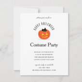 黒猫カボチャのハロウィーン 招待状 (正面)