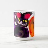 黒猫カボチャの喜び コーヒーマグカップ (中央)