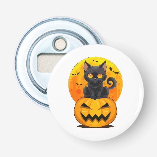黒猫カボチャハロウィンコスチューム 栓抜き (正面)