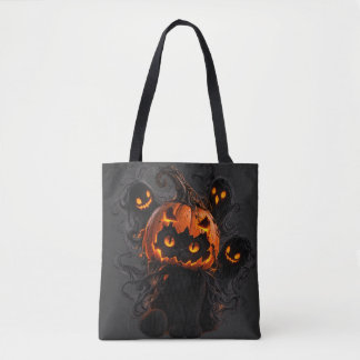 黒猫カボチャハロウィントートバッグ - スプーキーゴースト トートバッグ