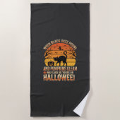 黒猫カボチャハロウィンベクトルデザイン ビーチタオル (正面)