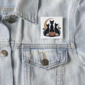 黒猫カボチャ月ゴシックハロウィーンボタン 缶バッジ (インサイチュ)