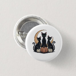 黒猫カボチャ月ゴシックハロウィーンボタン 缶バッジ