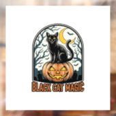 黒猫カボチャ ヴィンテージ ハロウィン 彫刻_1 ウィンドウサイン (シート2)