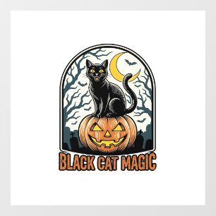 黒猫カボチャ ヴィンテージ ハロウィン 彫刻_1 ウィンドウサイン